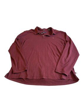 Tommy Bahama Red Polo Maroon Long Sleeve XL Cotton Spandex Blend Mens Shirt